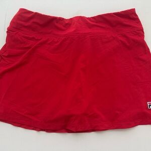 FILA Women’s Red Tennis Skort with Built-In Shorts